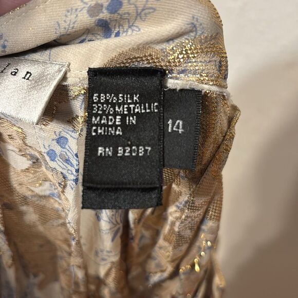 Charles Nolan Silk Pleated Skirt Size 14 - Picture 3 of 6